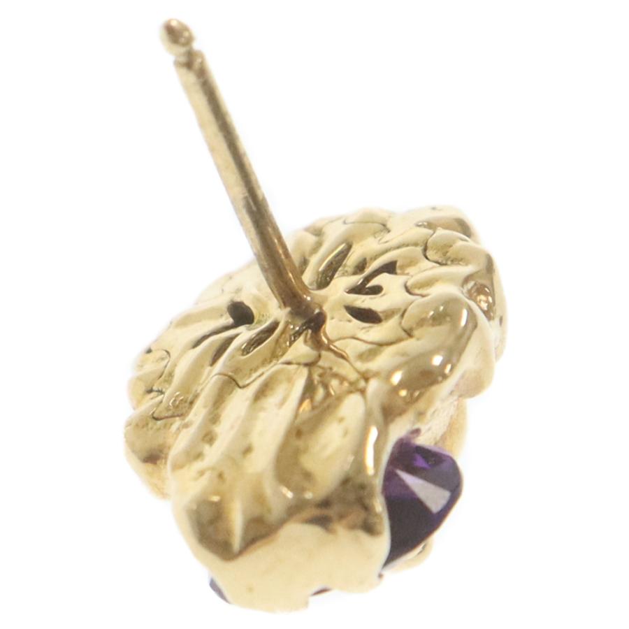 GUCCI グッチ K18YG Lion Head Earrings with Amethyst ライオン GUCCI グッチ K18YG Lion Head Earrings with Amethyst ライオン