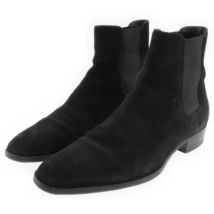 SAINT LAURENT サイドゴアブーツ 黒　チェルシーブーツ　39.5 SAINT LAURENT PARIS サンローランパリ サイドゴア チェルシーブーツ