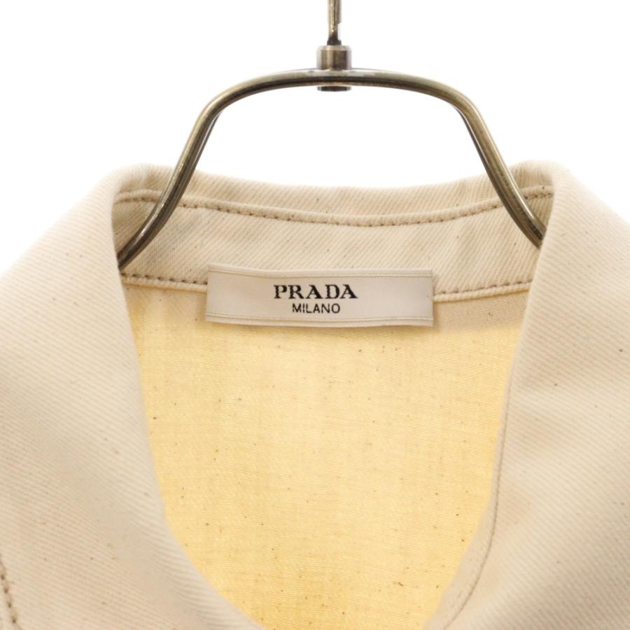 PRADA プラダ トライアングルロゴプレートデニム半袖シャツ PRADA プラダ トライアングルロゴプレートデニム半袖シャツ
