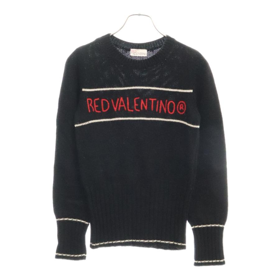 RED VALENTINO レッド ヴァレンティノ フロントロゴ刺繍ウールニット  