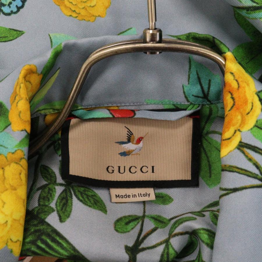 GUCCI グッチ 総柄 シルク 長袖シャツ パンツ セット パジャマ GUCCI グッチ 総柄 シルク 長袖シャツ パンツ セット パジャマ