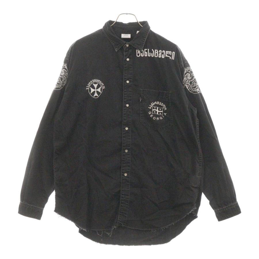 VETEMENTS ヴェトモン ×Levis 長袖シャツ USS196010 ブラック VETEMENTS ヴェトモン ×Levis 長袖シャツ USS196010 ブラック
