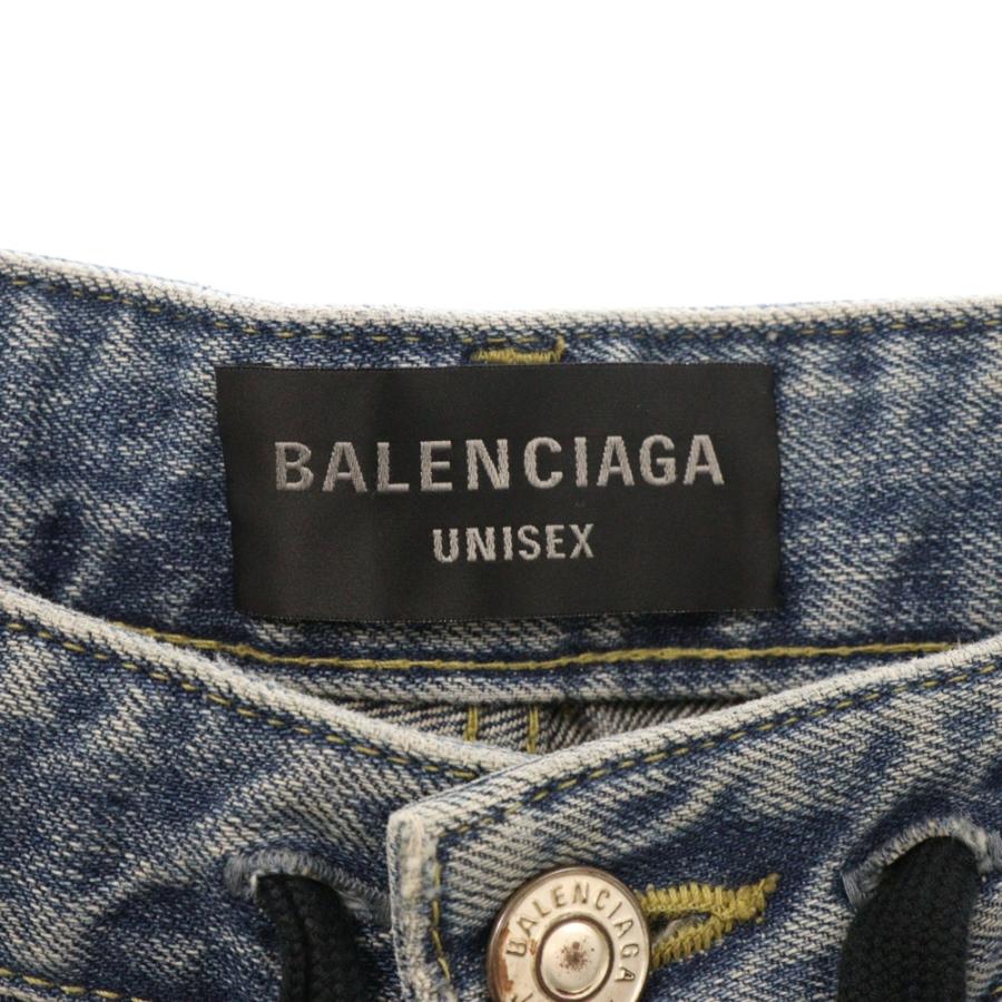 BALENCIAGA バレンシアガ ダメージ加工ツイストバギーデニムパンツ 