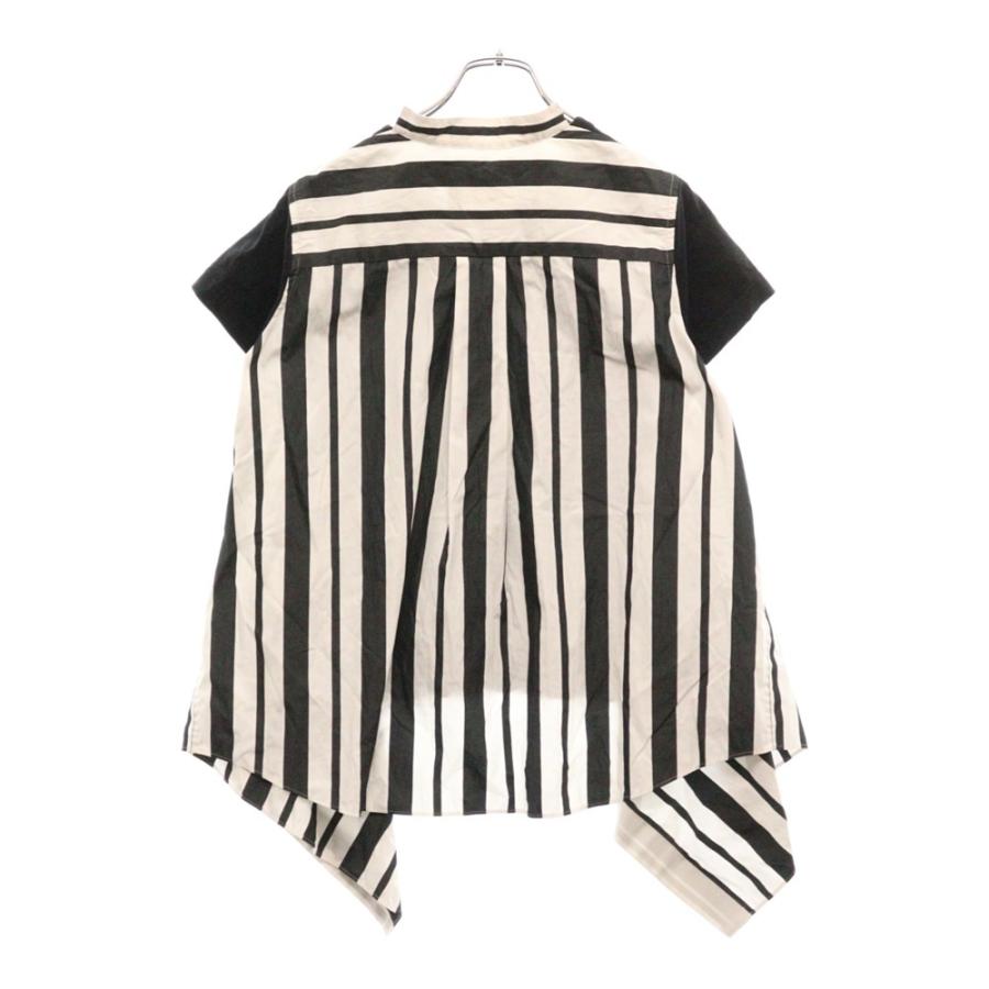 sacai（サカイ） 20SS 素材切替 クルーネック 半袖Tシャツ カットソー 