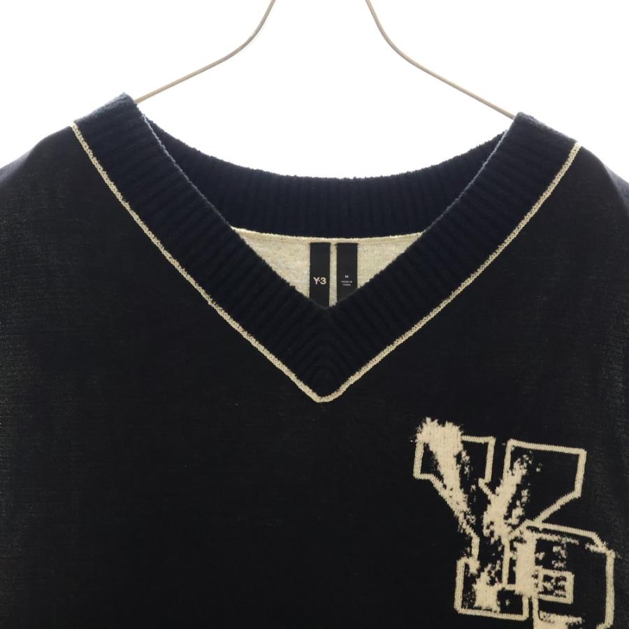 Y-3 ワイスリー LOGO KNIT VEST IL4619 Vネック ロゴ ニットベスト