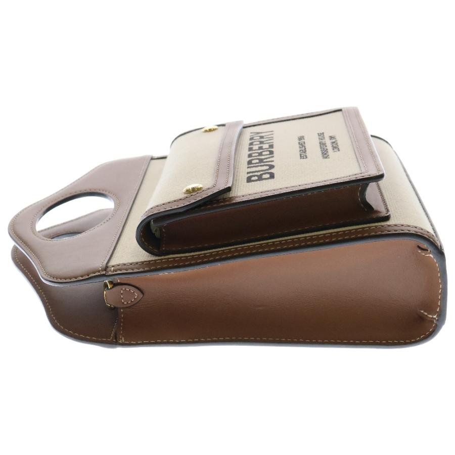 BURBERRY バーバリー ミニ ポケットバッグ キャンバス レザー 2WAY  
