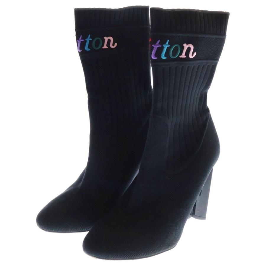 LOUIS VUITTON（ルイ・ヴィトン） 刺繍ソックス型アンクルブーツ