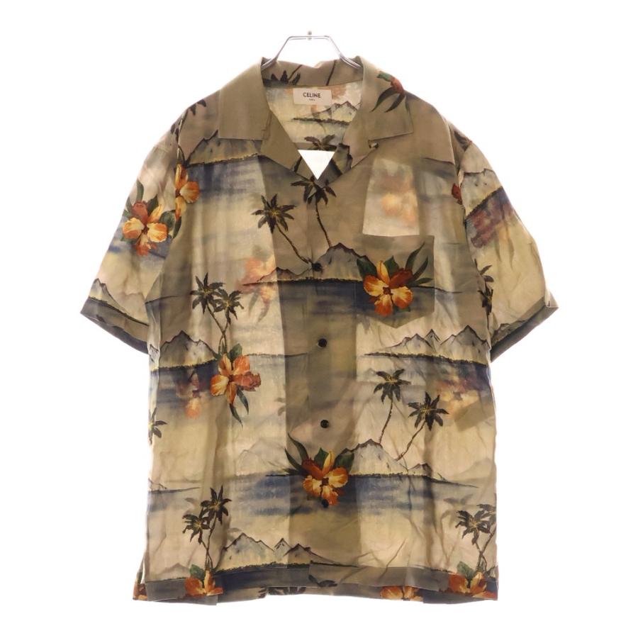 【値下げ】CELINE パームツリー柄 半袖シャツ 38 CELINE（セリーヌ） ハワイアンレーヨン半袖シャツ 2C946862T マルチ