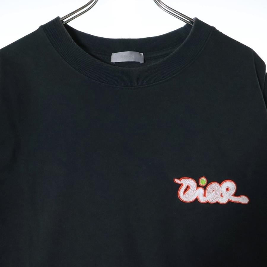 DIOR ディオール ×KAWS カウズ ロゴ刺繍半袖Tシャツ 513J696F0554