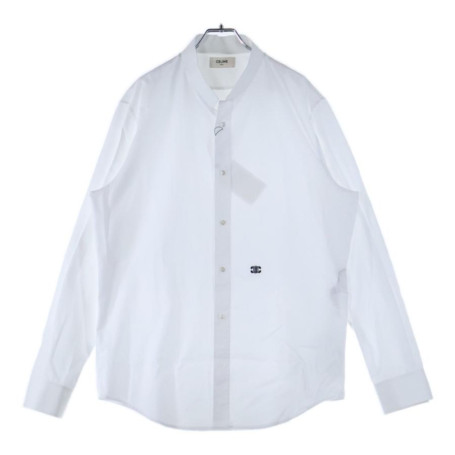 CELINE セリーヌ インバーテッドカラー ルーズシャツ CELINE（セリーヌ） トリオンフ刺繍 インバーテッドカラールーズ長袖