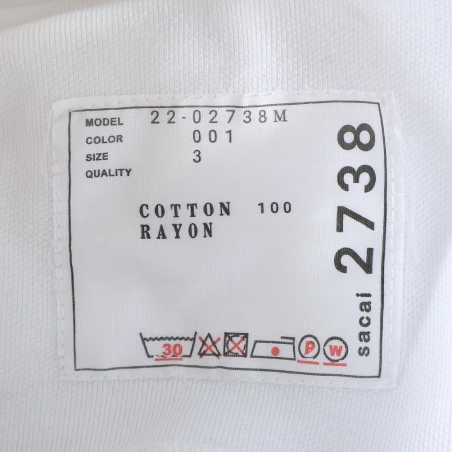 sacai（サカイ） 22SS S pique polo Shirt 22-02738M ロゴ刺繍 カット