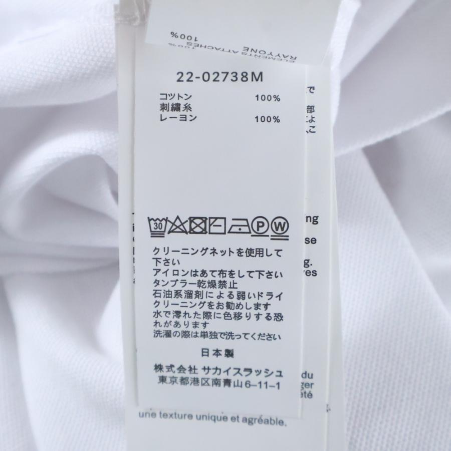 sacai / サカイ | 2022SS | S Pique Polo Shirt ロゴ ポロシャツ | 1 | ブラック/ホワイト | レディース sacai（サカイ） 22SS S pique polo Shirt 22-02738M ロゴ刺繍 カット