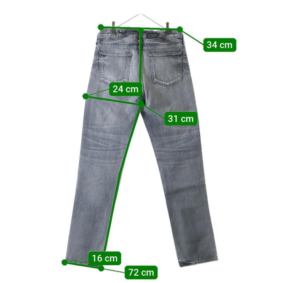 NO BRAND (ノーブランド) ジップフライ ダメージ加工 デニム スキニー 
