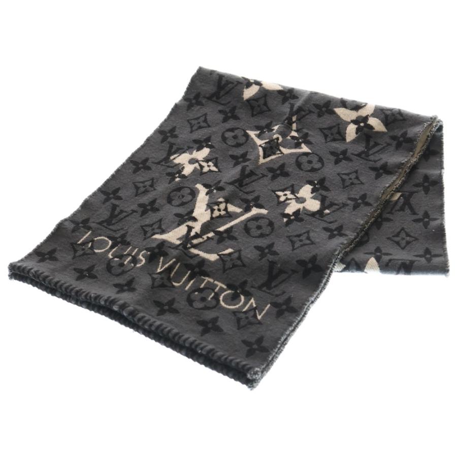 メンズ LOUIS VUITTON モノグラム マフラー シルク M76377