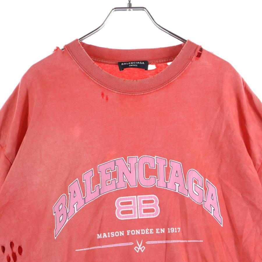 最終値下げ◆BALENCIAGA デストロイ加工ロゴプリントTシャツ XSサイズ BALENCIAGA（バレンシアガ） 22SS デストロイ加工 ロゴプリント 半袖T