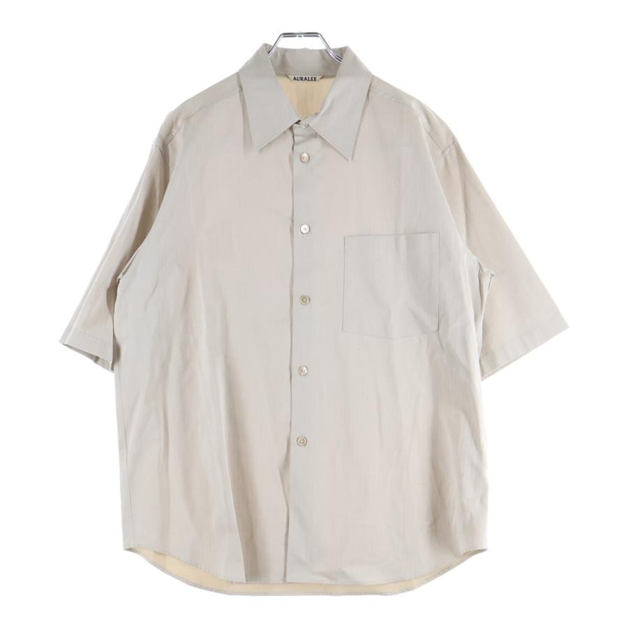 【れんこんれんこん】AURALEE 半袖シャツ AURALEE（オーラリー） 22SS WASHED FINX HERRINGBONE HALF SLEEVED
