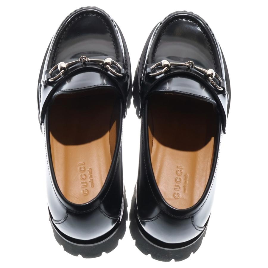 GUCCI（グッチ） ホースビット レザー 厚底 ローファー ブラック
