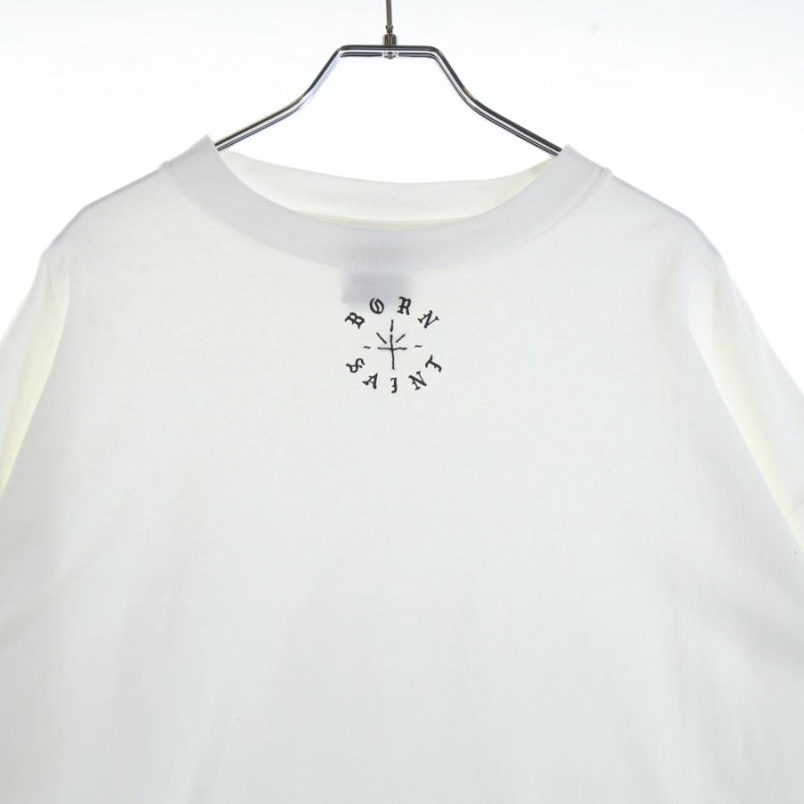 【SAINT MICHAEL】長袖カットソー ホワイト SAINT MICHAEL セントマイケル BR_LS TEE ボーンレイズ フロント