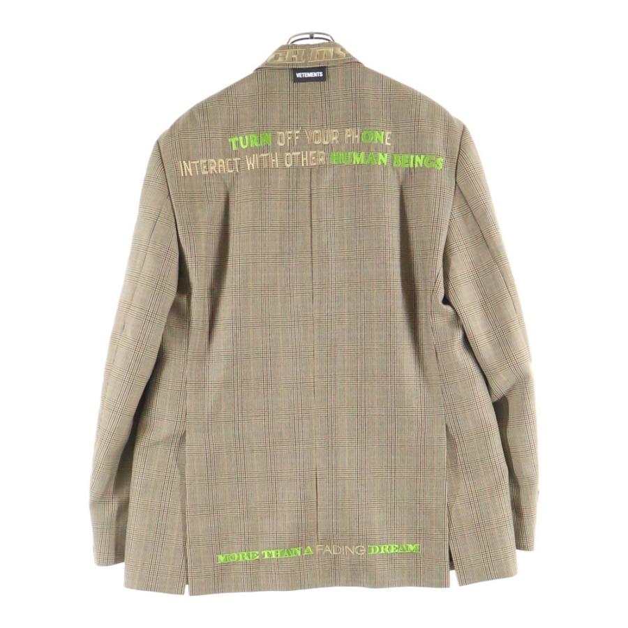 リステアタグ VETEMENTS ヴェトモン テーラードジャケット チェック VETEMENTS（ヴェトモン） 21AW Brown Patterned Blazer チェック柄