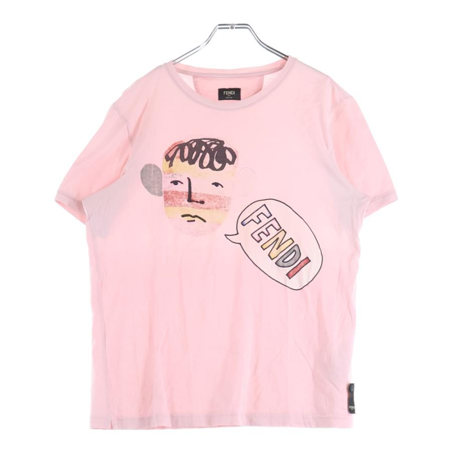 FENDI（フェンディ） フェイスプリント 半袖Tシャツ FY0798 8CW ピンク