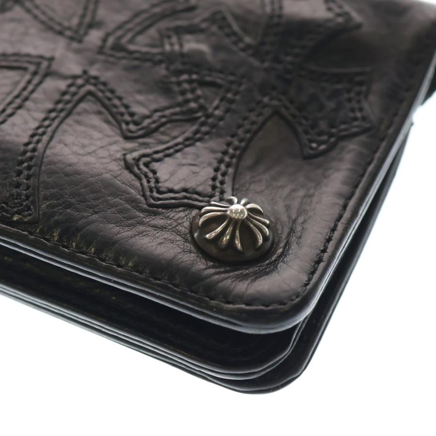 CHROME HEARTS レザー クロス パッチ 1zip ウォレット CHROME HEARTS 1 ZIP CROSS BUTTONS W/CROSS PATCH WALLET クロム