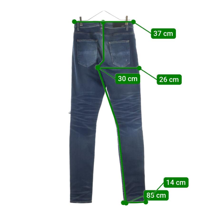 AMIRI アミリ MX1 レザー 蛇腹 スキニーデニム サイズ30 インディゴ AMIRI（アミリ） MX-1 蛇腹 ダメージ加工 スキニーデニムパンツ