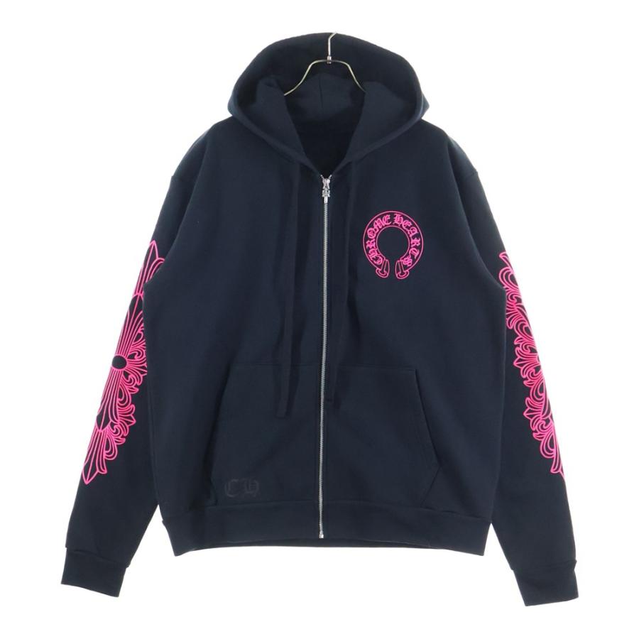 CHROME HEARTS（クロムハーツ） SWTSHRT HD ZIP 袖フローラル バック