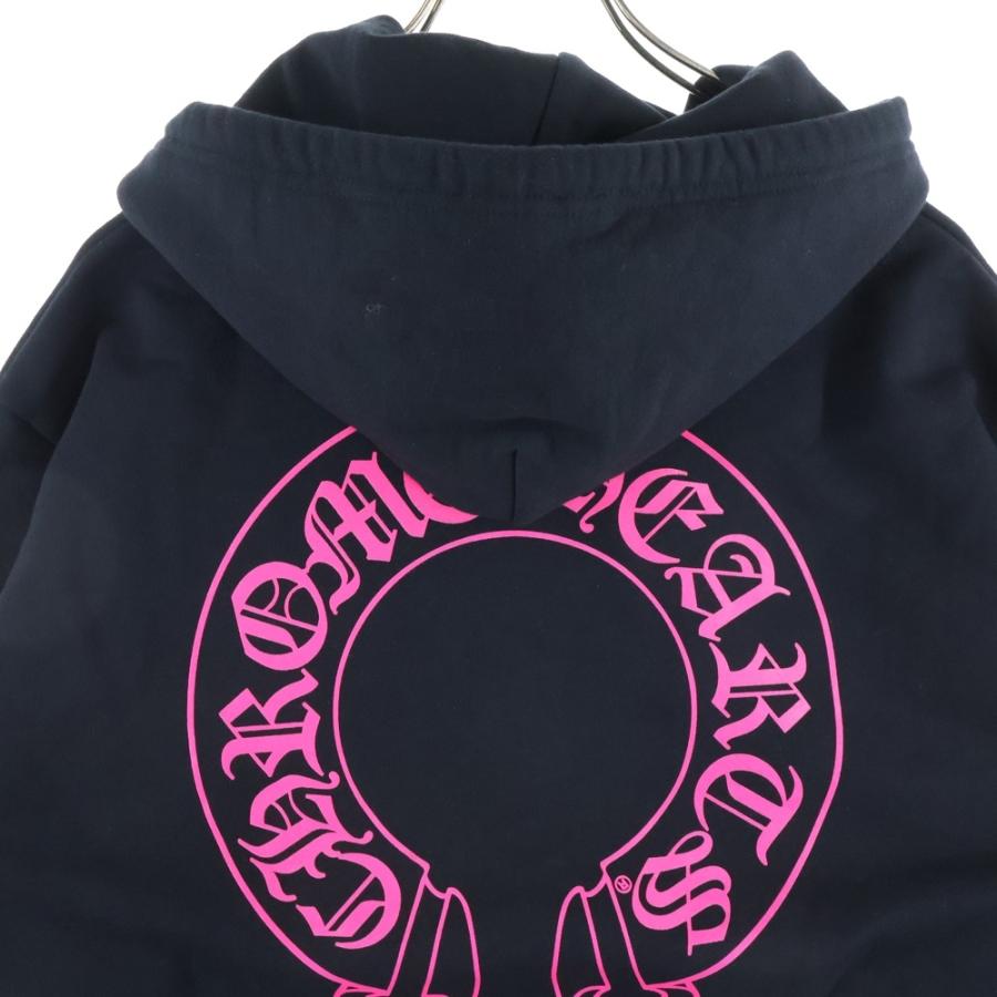 クロムハーツ ジップパーカー ブラックホースシューピンク Lサイズ CHROME HEARTS（クロムハーツ） HORSESHOE FULL ZIP HOODIE 袖