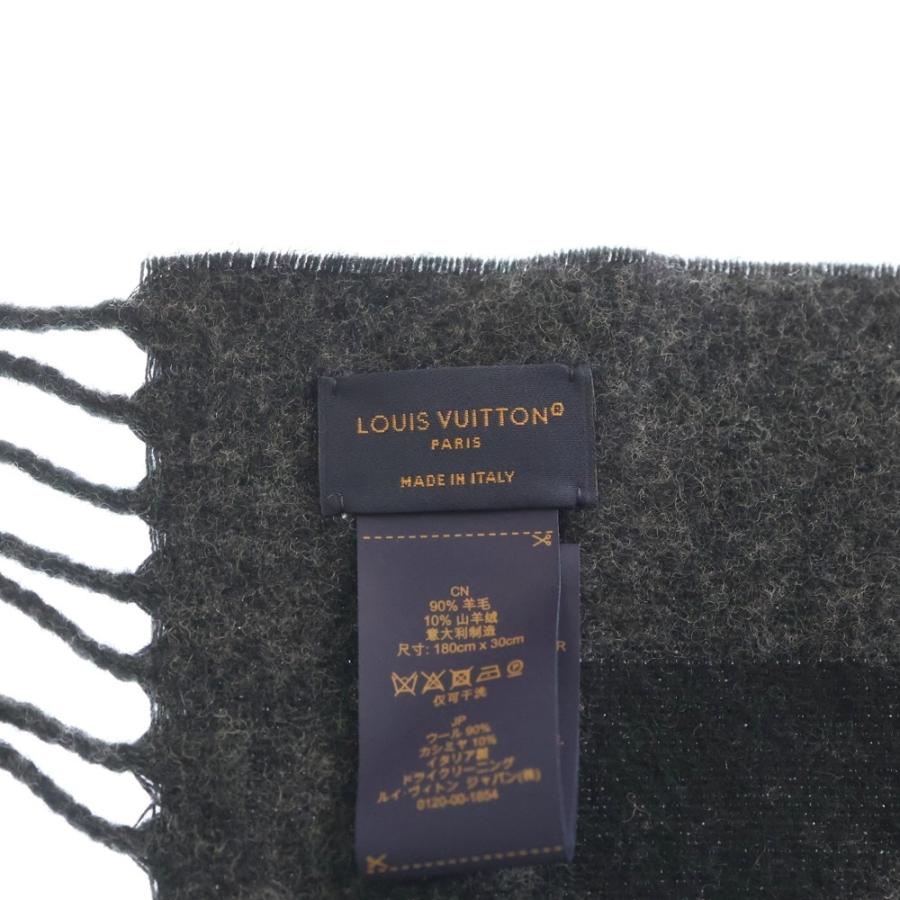 ルイヴィトン エシャルプ カーディフ  ウール カシミヤ混 マフラー ストール M70482 ブラック グレー【中古】 LOUIS VUITTON（ルイ・ヴィトン） エシャルプ カーディフ ウール