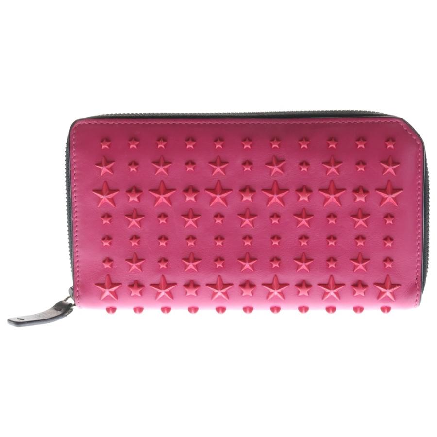 JIMMY CHOO（ジミーチュウ） スタースタッズ レザー長財布 ピンク