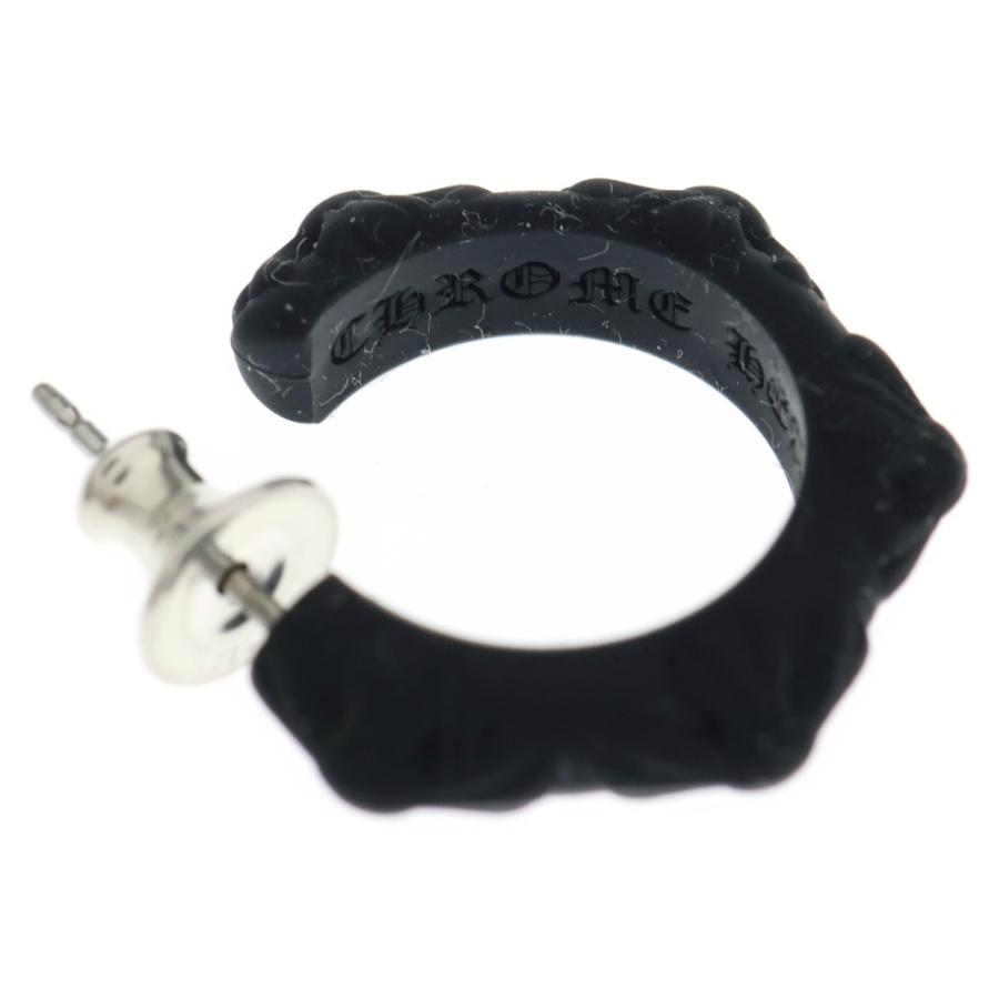 Chrome Heartsシリコンフープピアス ブラック 片耳　新品未使用 CHROME HEARTS 銀座店 クロムハーツ 新品 SALE シリコンラバー クロス