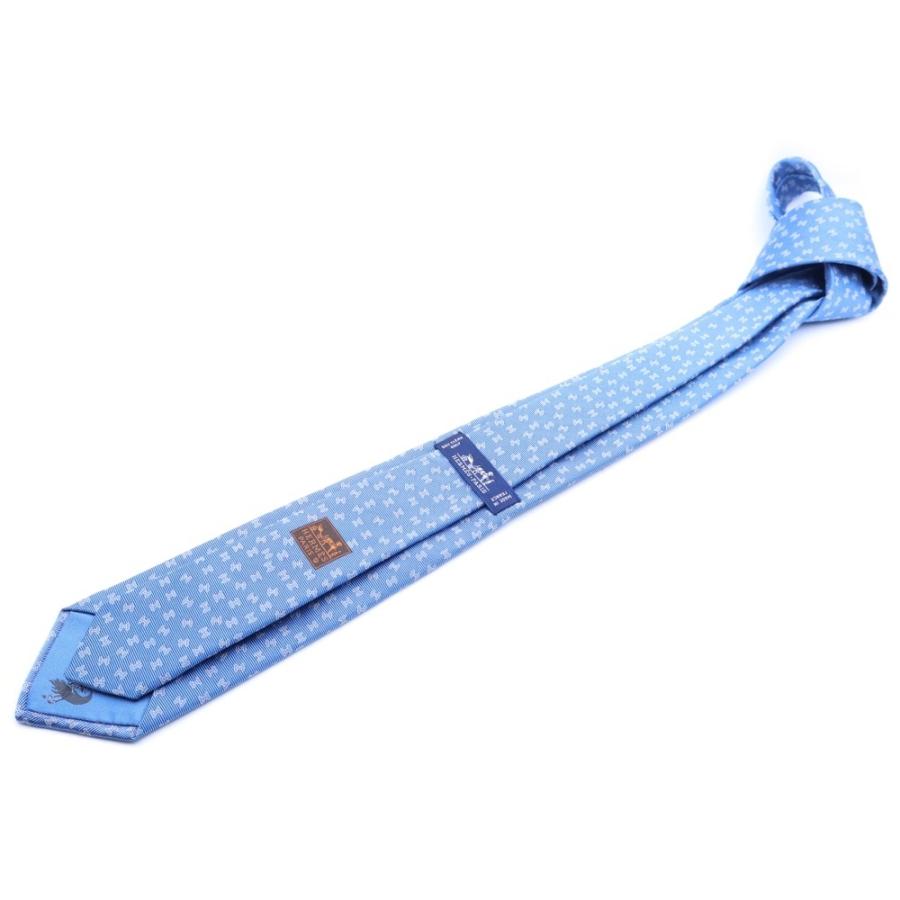 HERMES エルメス H C'est la Fete Hロゴ シルクネクタイ 33932IT ブルー HERMES（エルメス） H C'est la Fete Hロゴ シルクネクタイ 33932IT