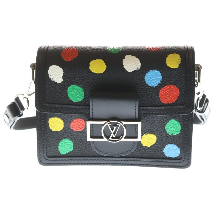 LOUIS VUITTON ルイヴィトン ×YK Dauph Mini M21750 ×草間彌生ドーフィーヌ ミニ トリヨン ドット柄ショルダーバッグ ブラック LOUIS VUITTON（ルイ・ヴィトン） ×YK Dauph Mini M21750 ×草間彌生