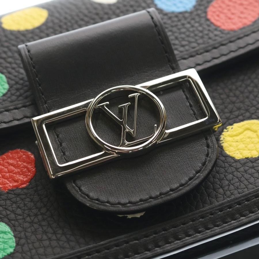 LOUIS VUITTON ルイヴィトン ×YK Dauph Mini M21750 ×草間彌生ドーフィーヌ ミニ トリヨン ドット柄ショルダーバッグ ブラック LOUIS VUITTON（ルイ・ヴィトン） ×YK Dauph Mini M21750 ×草間彌生