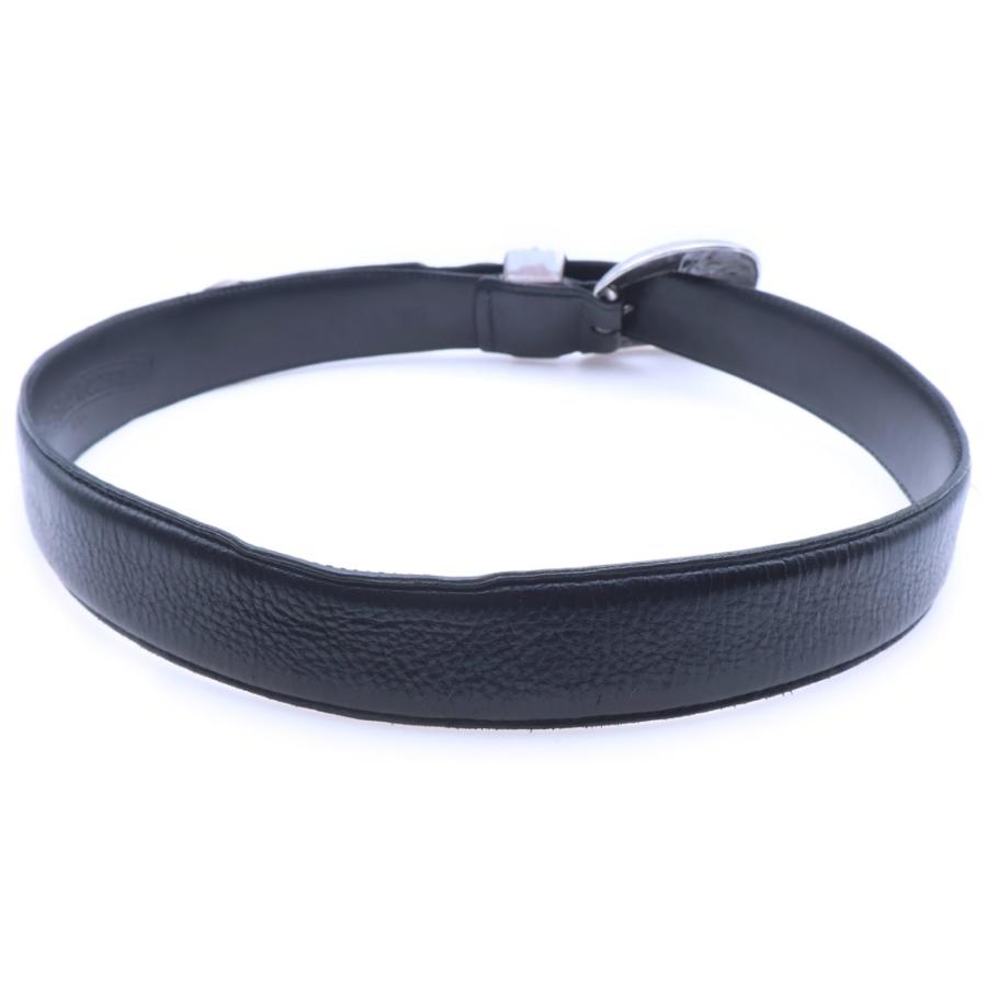 CHROME HEARTS クロムハーツ BLT CLASSIC 3PC クラシック 3PC レザーベルト サイズ32 スターリングシルバー ブラック 美品 中古 4b013117 クロムハーツ Chrome Hearts BLT CLASSIC 3PC/クラシック3PC レザー