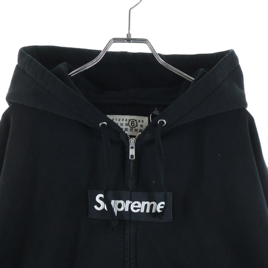 【S】【送料込】【新品未使用】Supreme / MM6 ボックスロゴパーカー黒 美品 シュプリーム エムエムシックス プルオーバーパーカー ボックス