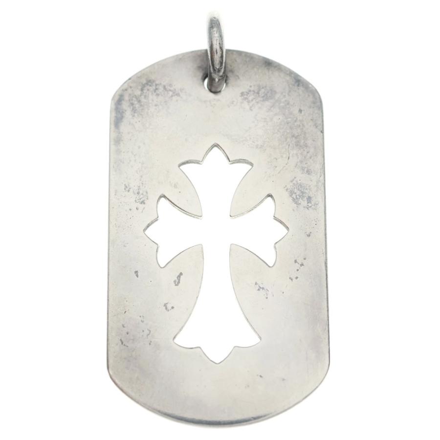 CHROME HEARTS クロムハーツ D TAG LRG CO CRS カットアウトクロスドッグタグ ラージ ペンダントトップ シルバー BCA239 CHROME HEARTS（クロムハーツ） D TAG LRG CO CRS カットアウトクロス