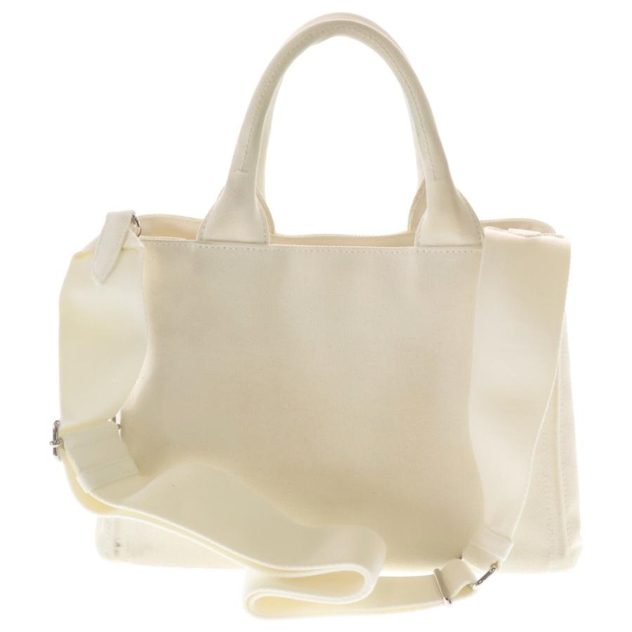 PRADA（プラダ） ロゴ 三角プレート付き キャンバス2WAYハンドバッグ