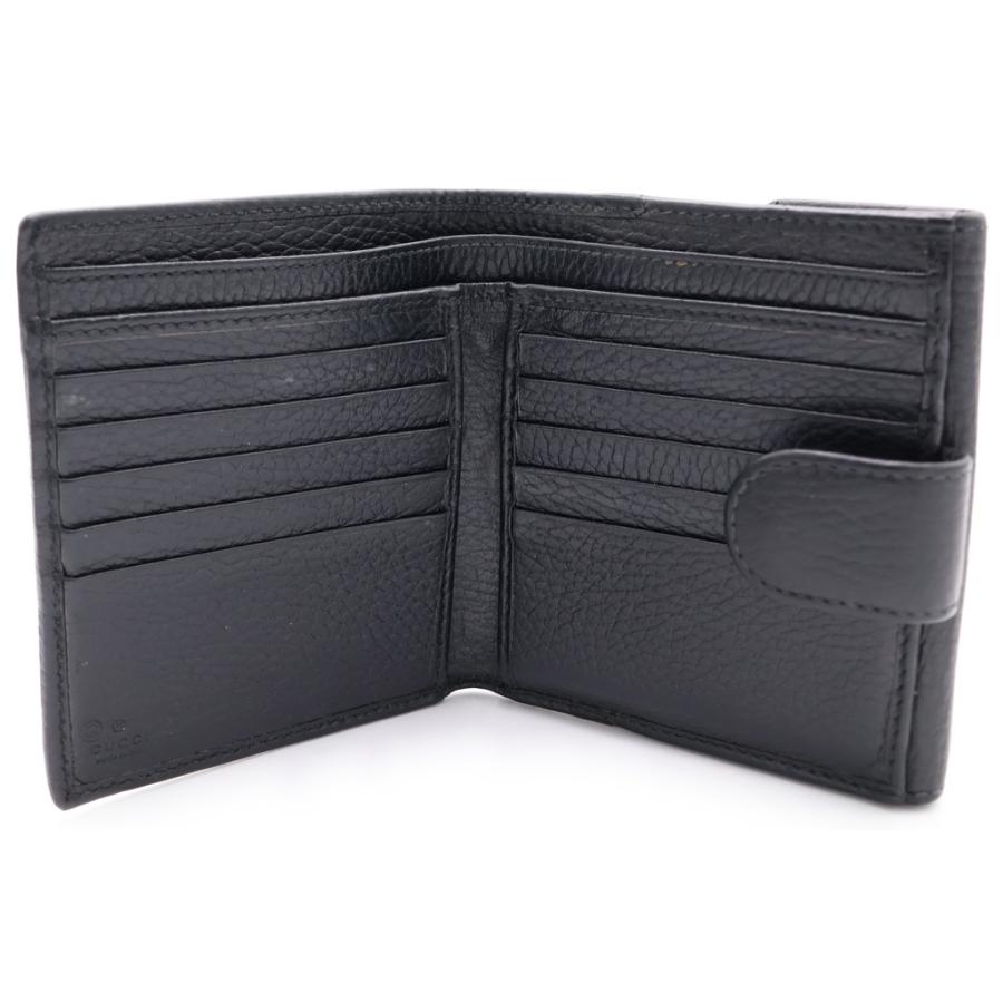 【最終値下げ•美品】GUCCI 二つ折り財布 インターロッキングG 黒　レザー GUCCI（グッチ） インターロッキングG コンパクトウォレット 二つ折り