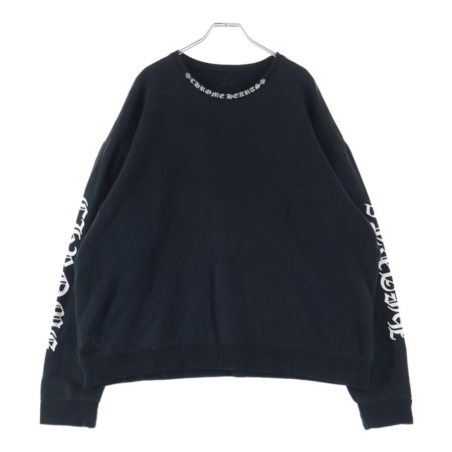 クロムハーツ　ブラック スウェット CHROME HEARTS（クロムハーツ） SWTSHRT PLVR ネックロゴプリント