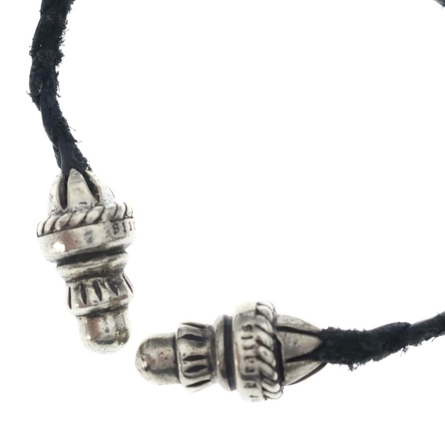 クロムハーツ ボロ付きレザーブレイド(白) CHROME HEARTS（クロムハーツ） LEATHER BRAID レザーブレイド ボロ