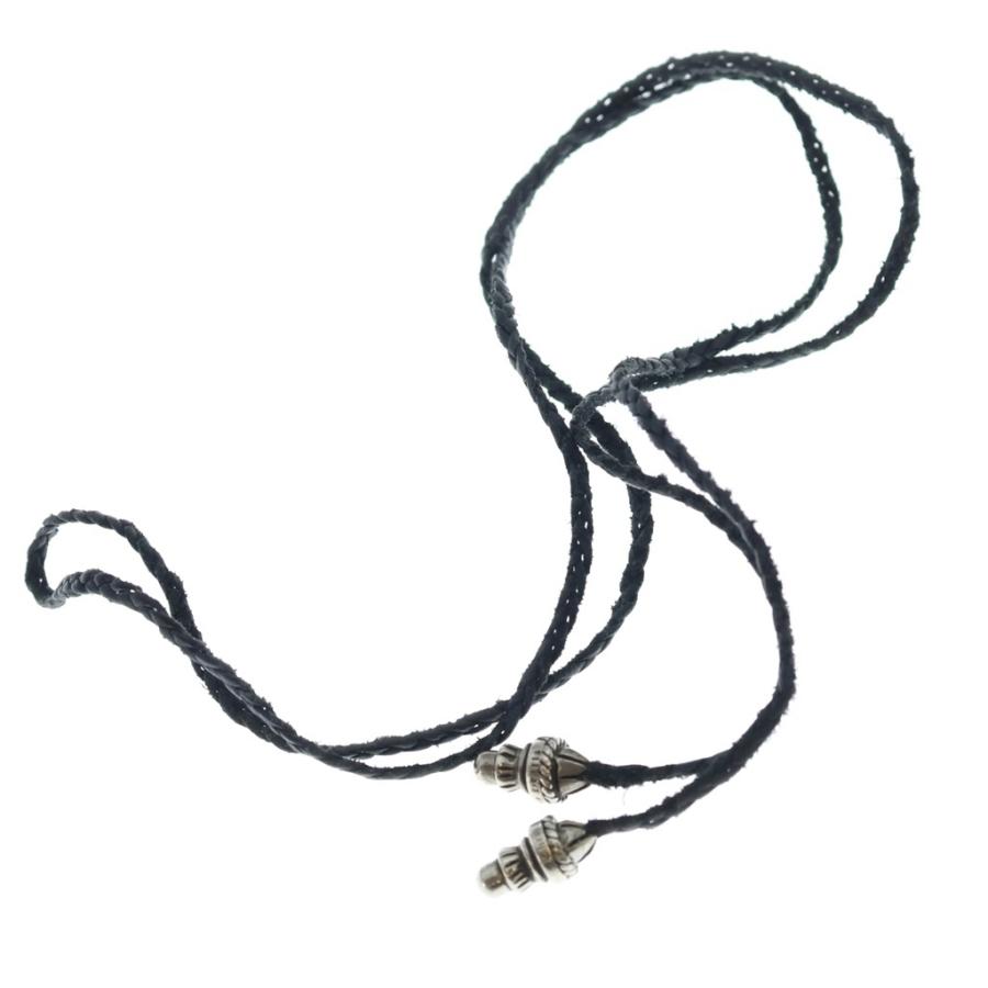 クロムハーツ ボロ付きレザーブレイド(白) CHROME HEARTS（クロムハーツ） LEATHER BRAID レザーブレイド ボロ