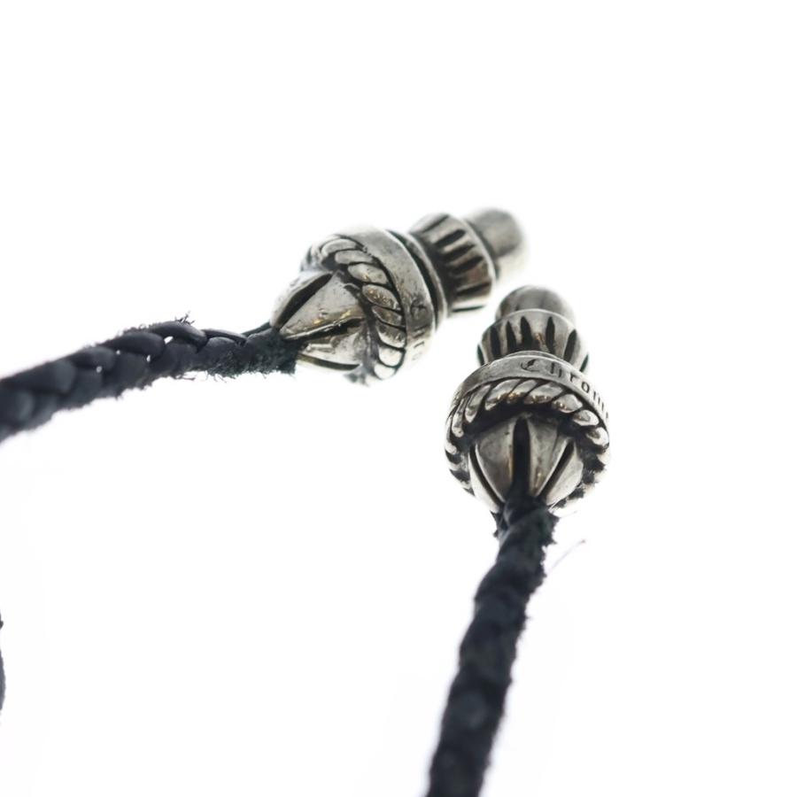 クロムハーツ ボロ付きレザーブレイド(白) CHROME HEARTS（クロムハーツ） LEATHER BRAID レザーブレイド ボロ