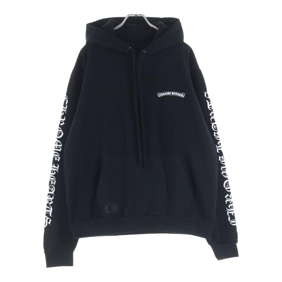 【新品未使用】クロムハーツ バックスクロールラベルロゴ プルオーバーパーカー S CHROME HEARTS（クロムハーツ） Back Scroll Label Logo バック