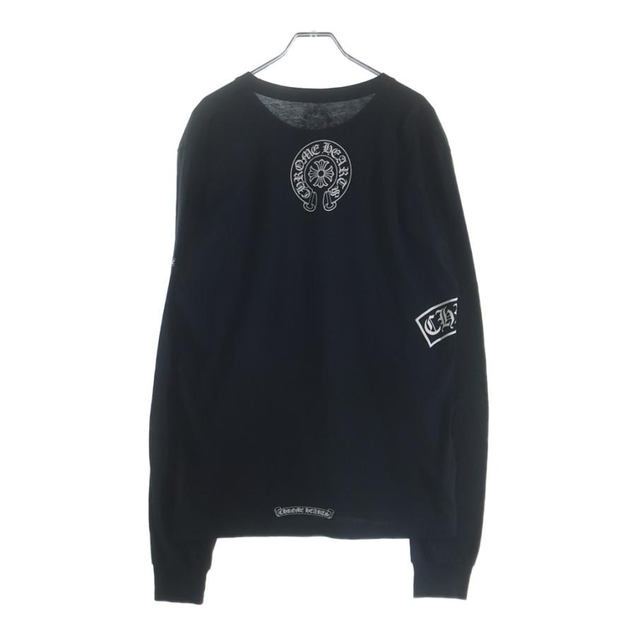 CHROME HEARTS Tシャツ バックロゴ 英字 ホースシュー 黒 L CHROME HEARTS（クロムハーツ） BACK HORSESHOE L/S TEE サイドTバー