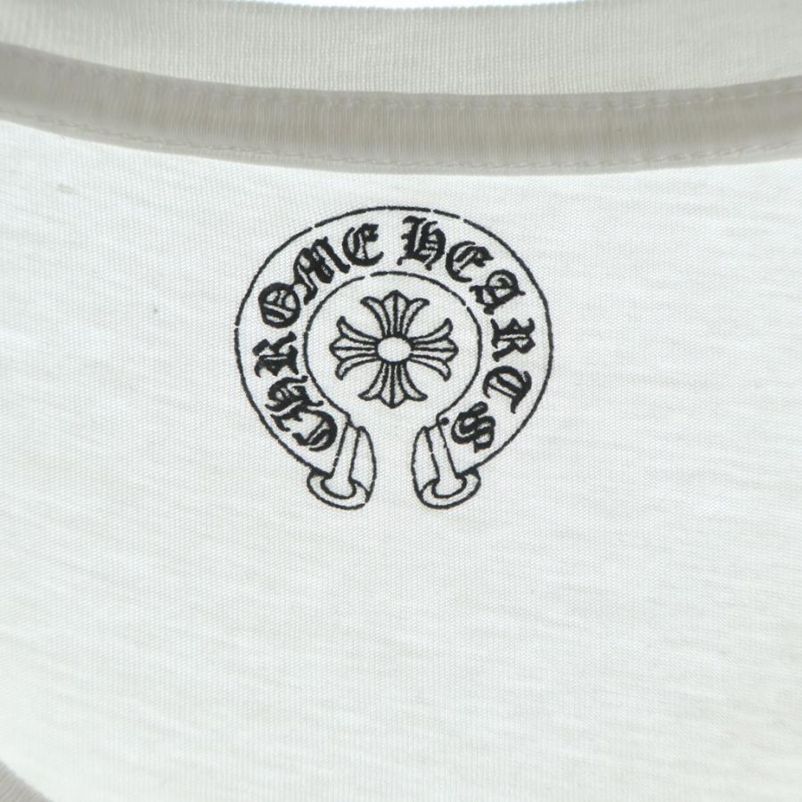 CHROME HEARTS　白色BSフレアプリントVネックTシャツ CHROME HEARTS（クロムハーツ） BS FLUER S/S TEE BSフレアプリントV