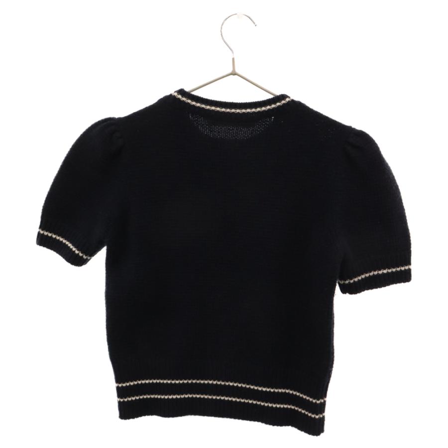 DIOR ディオール 22AW Logo S/S Knit Sweater ロゴショートスリーブ半袖ニット ネイビー レディース 224S09AM308 Dior - DIOR ディオール 22AW Logo S/S Knit Sweater ロゴショート