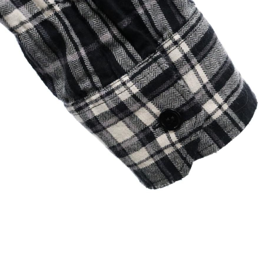 サンローランパリ Raw Hem Flannel Shirt 411620 Y018P シワ加工ロー 
