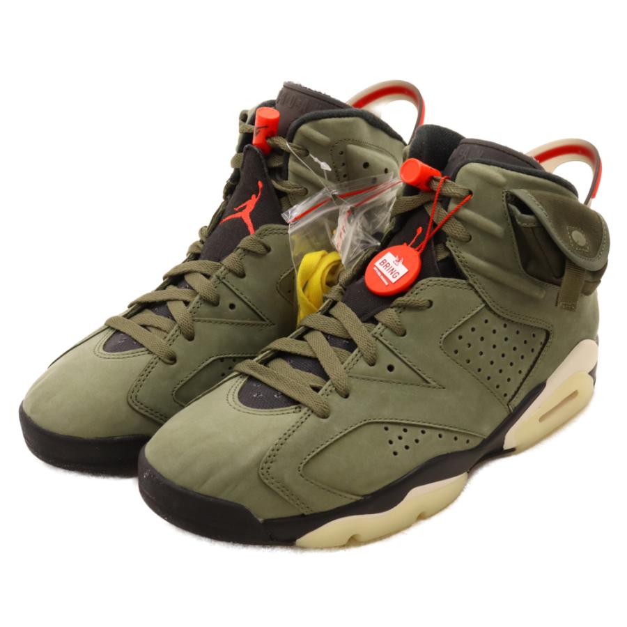 ナイキ×TRAVIS SCOTT AIR JORDAN 6 RETRO SP CN1084-200 トラヴィススコット エアジョーダン6 ハイカットスニーカー カーキ US8.5/26.5cm｜shopbring｜03