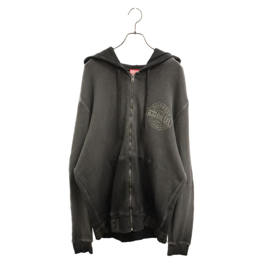 DIESEL ディーゼル S-GINAFY-HOOD-ZIP リブロゴプリントジップアップ  